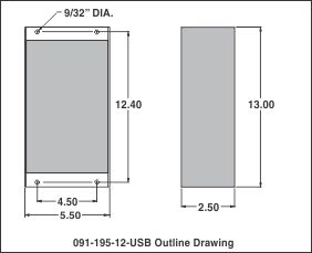 outline drawing 091-195-12-usb